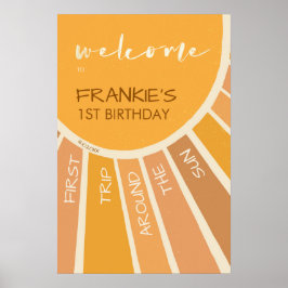 Boho Summer First Trip rund um Sun Welcome Sign Poster