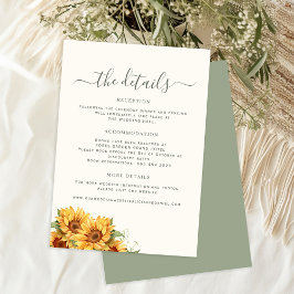 Boho summer floral garden wedding guest details begleitkarte
