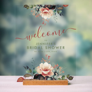 Boho Summer Garden Blumenladen Brautparty Willkomm Acrylschild