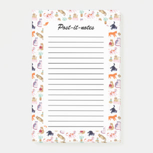 Boho Summer Niedlich Cats Green Cactus Post-it Klebezettel