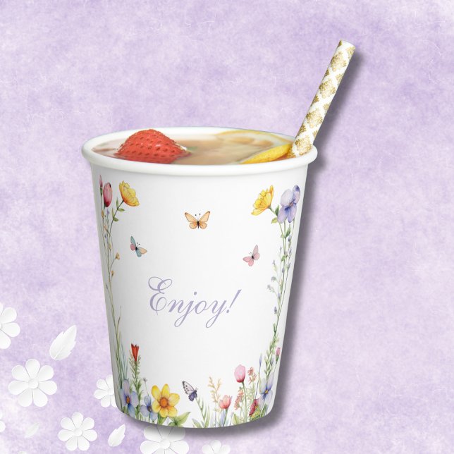 Boho Summer Wildblume Brautparty Pappbecher (Von Creator hochgeladen)