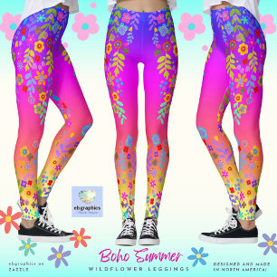 Boho Summer Wildblume Leggings