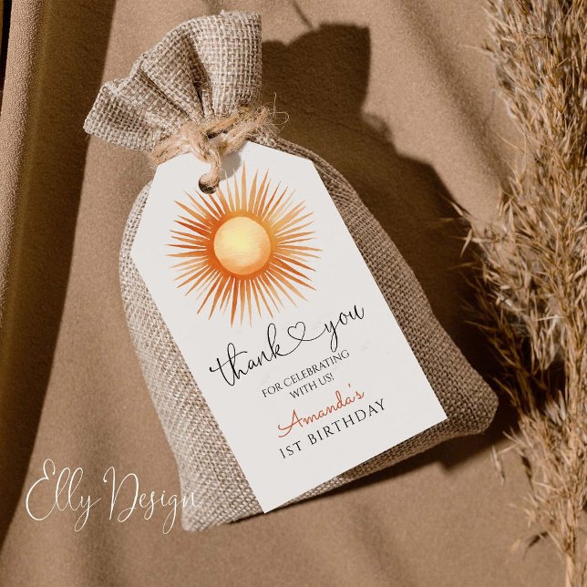 Boho Sun 1. Geburtstags-Party Geschenkanhänger (Von Creator hochgeladen)