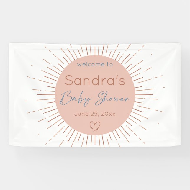 Boho Sun Baby Shower Banner (Horizontal)