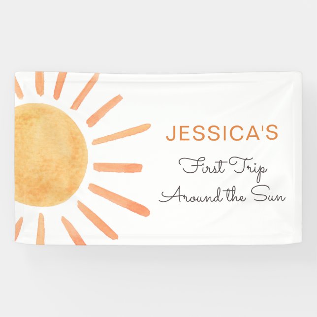 Boho Sun Backdrop Banner Little Sunshine Geburtsta (Horizontal)