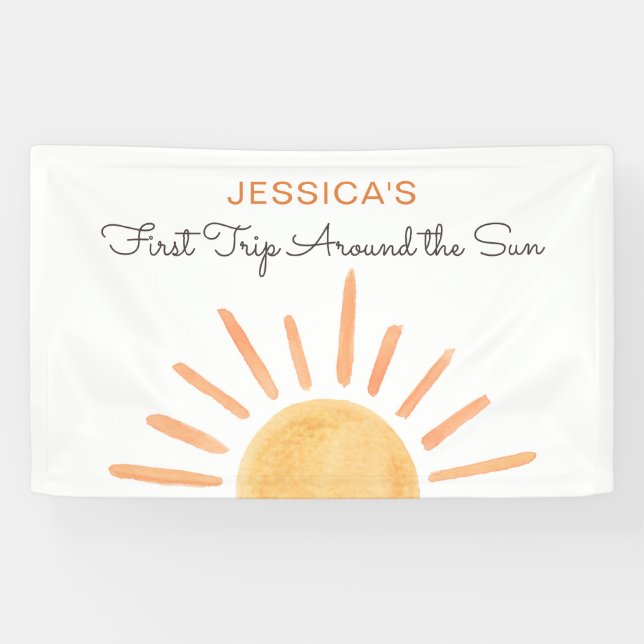 Boho Sun Backdrop Banner Little Sunshine Geburtsta (Horizontal)