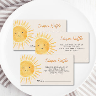 Boho Sun Diaper Raffle Ticket Baby Dusche Begleitkarte