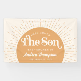 Boho Sun Hier kommt die Son Baby Dusche Banner