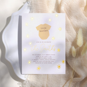 Boho Sun Little Brother Shiny Sunshine Baby Dusche Folieneinladung