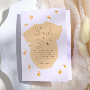 Boho Sun Little Sunshine Baby Shower Dankeskarte