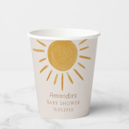 Boho Sun Minimalistisch Baby Dusche Pappbecher