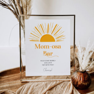 Boho sun momosa Bar Babydusche Poster