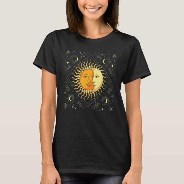 Boho Sun Moon Celestial Bodies Astronomy Universe  T-Shirt (Vorderseite)