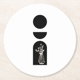 Boho Sun Moon Flower Pot boho bohemian Runder Pappuntersetzer