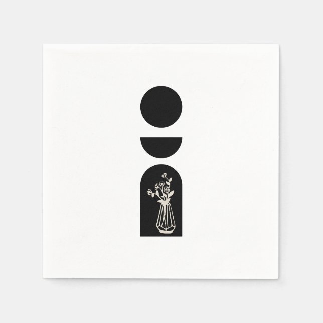 Boho Sun Moon Flower Pot boho bohemian Serviette (Vorderseite)