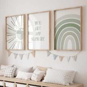 Boho Sun Quote Rainbow Kids Room Bilderwand Sets