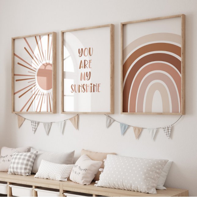 Boho Sun Quote Rainbow Kids Room Bilderwand Sets (Von Creator hochgeladen)