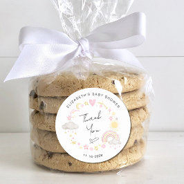 Boho Sun Rainbow Baby Girl Shower Vielen Dank Runder Aufkleber