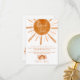 Boho sun rainbow orange Babydusche Dankeskarte (Vorderseite/Rückseite Beispiel)