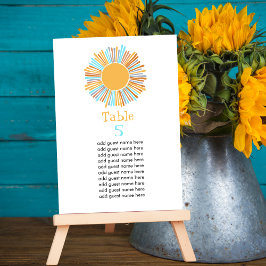 Boho Sun Retro Boho Sunshine Tischnummer