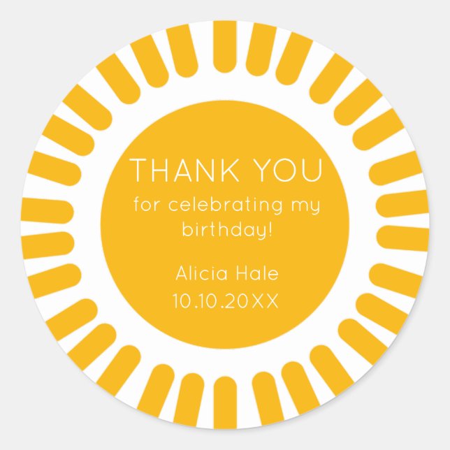 Boho Sun Runder Aufkleber (Vorderseite)