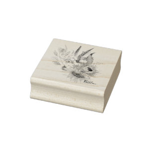 Boho Sunflower Bouquet Individuelle Name Gummistempel