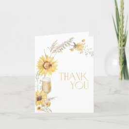 Boho Sunflower Brautparty Danke, Card Dankeskarte