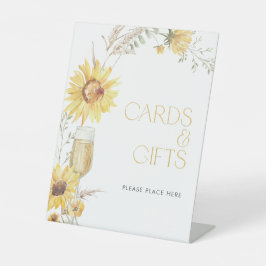 Boho Sunflower Brautparty Karten und Geschenke Sockelschild