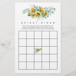 Boho Sunflower Eucalyptus Brautparty Bingo