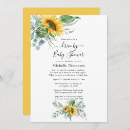 Boho Sunflower Eucalyptus Drive by Dusche Einladung