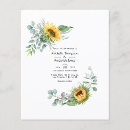 Boho Sunflower Eucalyptus Wedding Einladung Flyer