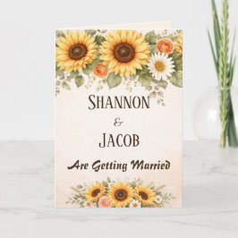 Boho Sunflower Floral Elegant Custom Wedding  Einladung