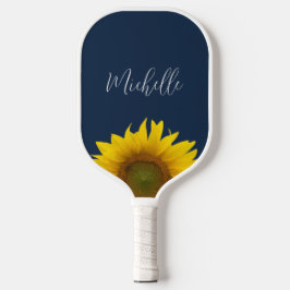 Boho Sunflower Navy Blauer Elegant Personalisiert Pickleball Schläger