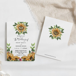 Boho Sunflower Rustic Wildblume Monogram Wedding Einladung