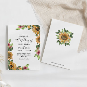 Boho Sunflower Rustic Wildblume Wedding Einladung