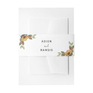 Boho Sunflower Rustic Wildblume Wedding Einladungsbanderole