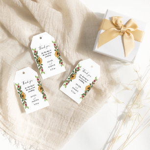 Boho Sunflower Rustic Wildblume Wedding Geschenk T Geschenkanhänger