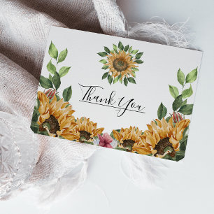 Boho Sunflower Rustic Wildblume Wedding Vielen Dan Postkarte