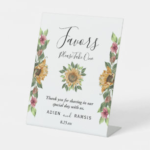 Boho Sunflower Rustikale Wildblume Gastgeschenke H Sockelschild