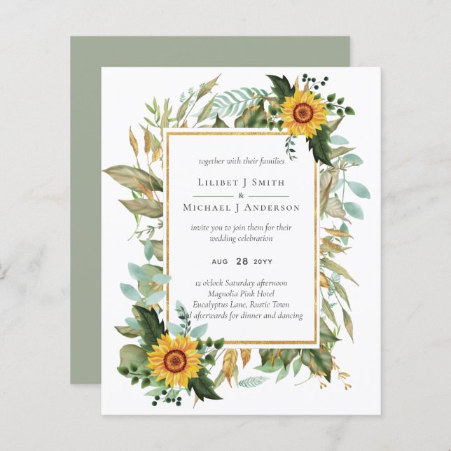 Boho Sunflower Sage Greenerity Wedding (Vorne/Hinten)