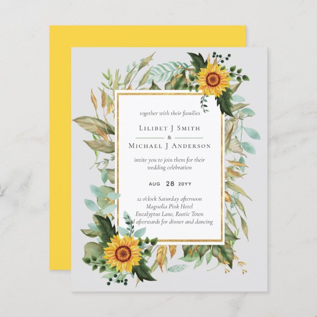 Boho Sunflower Sage Greenerity Wedding (Vorne/Hinten)