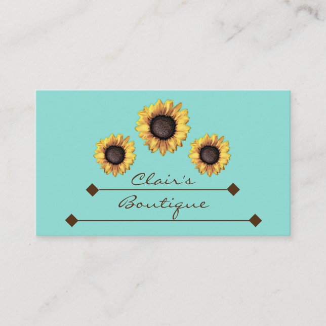 Boho Sunflower Triangle Visitenkarte (Vorderseite)