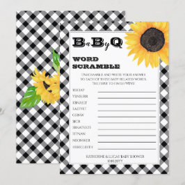 Boho Sunflowers Baby Dusche Word Scramble Einladung