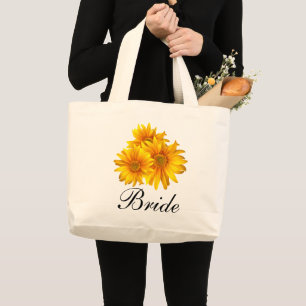 Boho Sunflowers Personalisiert Bridge Geschenk Jumbo Stoffbeutel