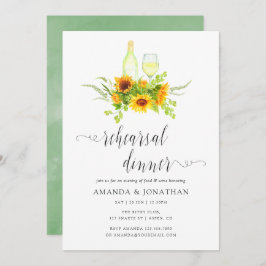 Boho Sunflowers Probe Dinner Weinverkostung Einladung