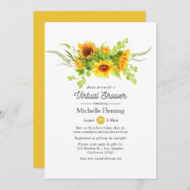 Boho Sunflowers Virtual Bridal oder Baby Shower Einladung