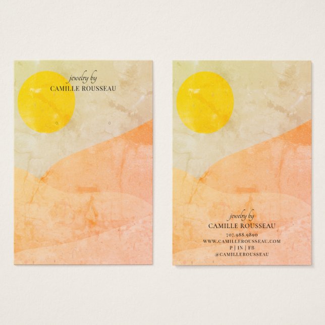 Boho Sunrise Wüste Abstrakt Earring Display Card (Vorne & Hinten)