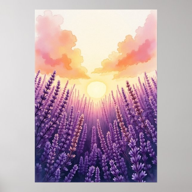 Boho Sunset Lavender Wall Art Poster (Vorne)