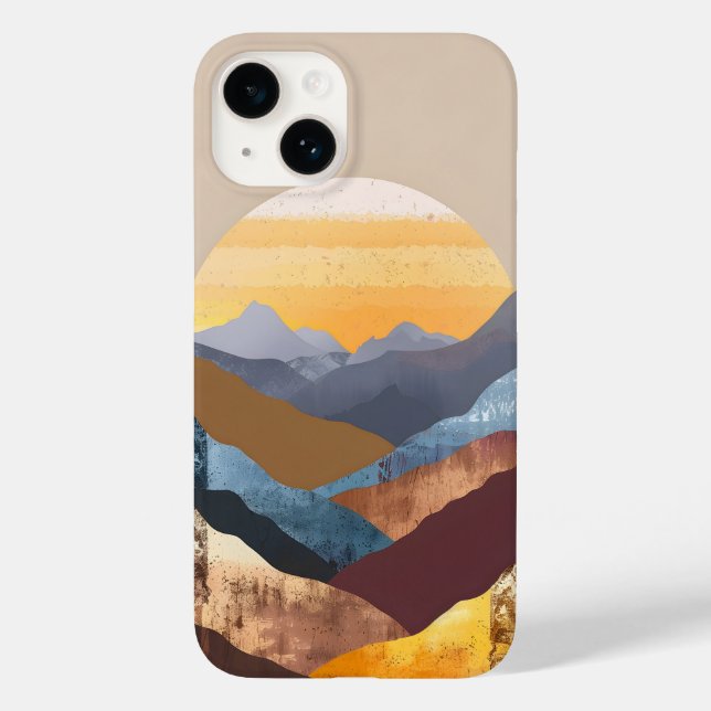 Boho Sunset Mountains Case-Mate iPhone Hülle (Rückseite)