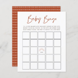 Boho Sunshine Baby Bingo Game